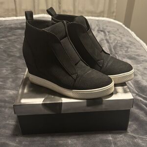 Black Wedge Sneakers